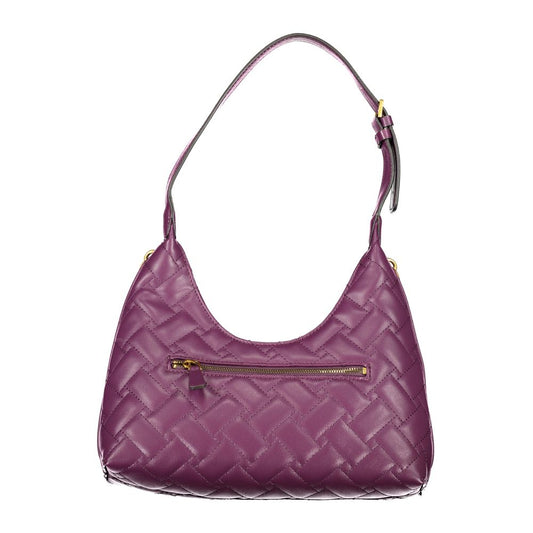 Guess Jeans purple polyethylene handbag with adjustable shoulder handle, external pocket, and zip closure.