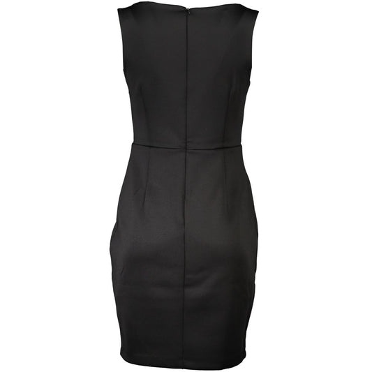 Guess Jeans Chic Black Contrast Detail Dress with Wide Neckline GU-27977-XS