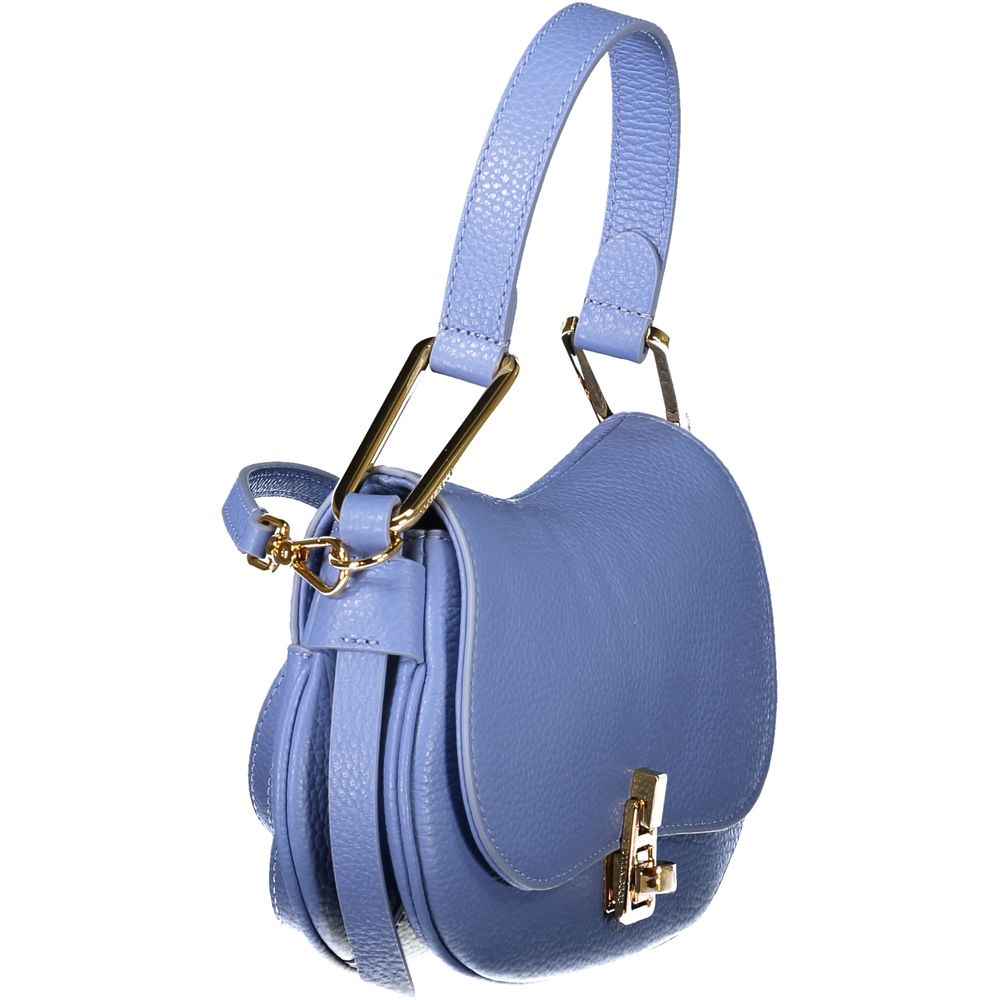 Coccinelle Light Blue Leather Women Handbag with adjustable strap and elegant twist closure for chic styling and organization.