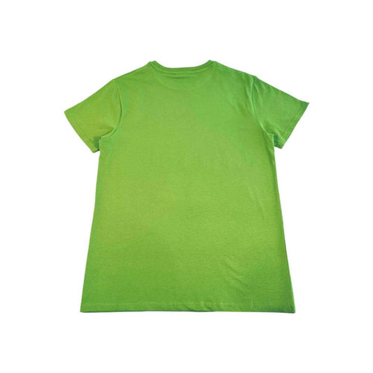 Iceberg green cotton men's T-shirt back view, showcasing premium fabric and vibrant color.