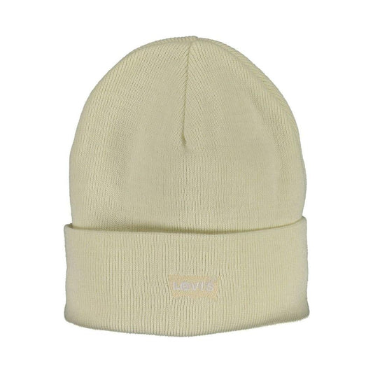 Levi's white acrylic women's hat showcasing embroidered logo, durable and soft, ideal for trendy and comfortable streetwear.