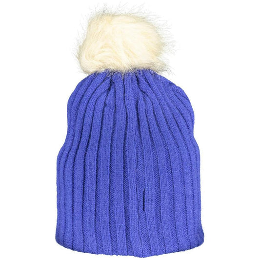 Norway 1963 blue polyester hat with fur pompon, featuring application and logo.