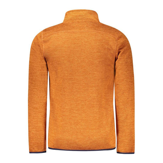 Norway 1963 orange polyester men's jacket, back view with long sleeves and contrasting details.