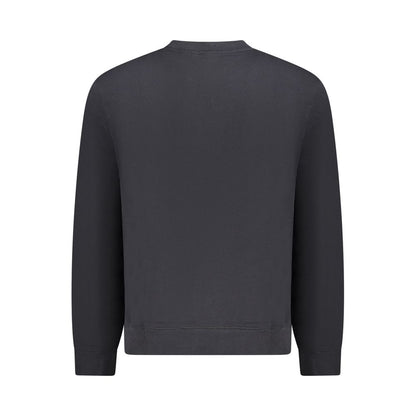 Back view of Napapijri Black Cotton Men Sweater, long sleeve, brushed cotton, regular fit.