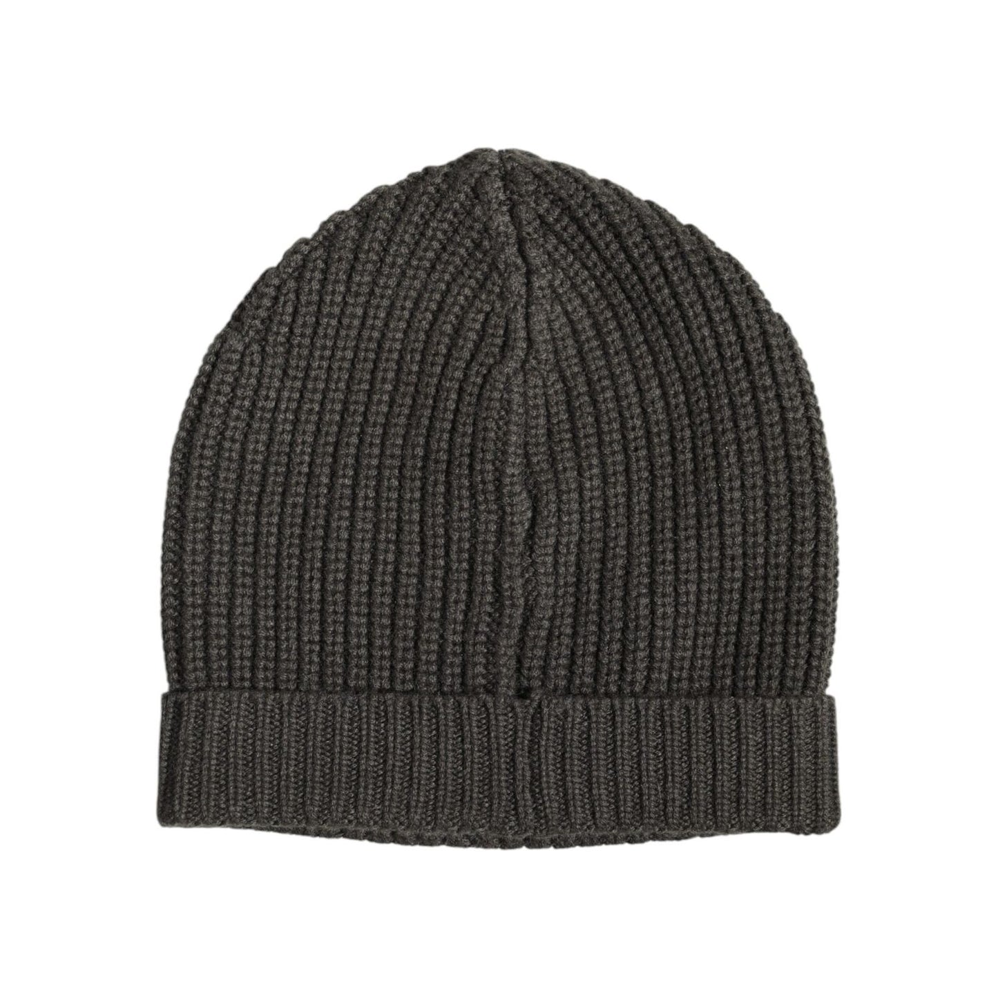 Dolce & Gabbana Dark Gray Cashmere Knit Winter Beanie Hat