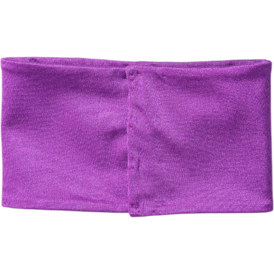 Dolce & Gabbana women's purple nylon stretch neck warmer scarf, featuring logo details, made in Italy.
