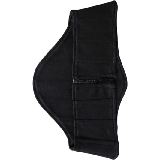 Dolce & Gabbana black cotton waist tuxedo belt cummerbund, women's accessory with zipper closure and logo details.