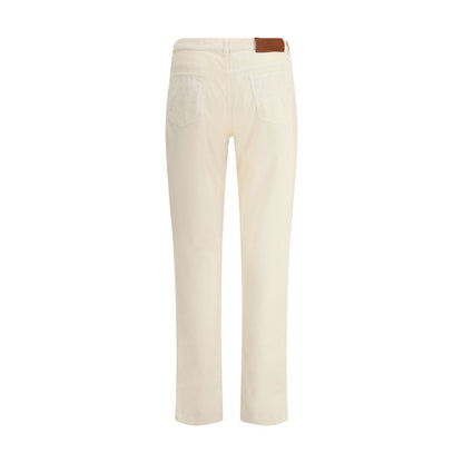 Brunello Cucinelli White Cotton Casual Pants