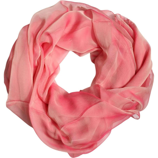 Dolce & Gabbana pink silk rectangle women's wrap shawl scarf, elegant fashion accessory, made in Italy, 130cm x 200cm