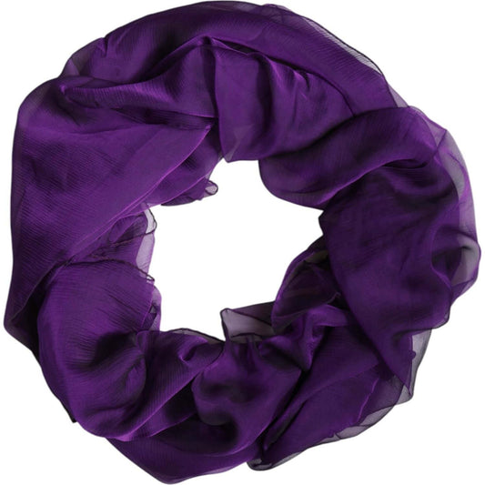 Dolce & Gabbana purple silk wrap shawl scarf, luxurious 100% silk, rectangle, elegant accessory, made in Italy, 120x200cm.