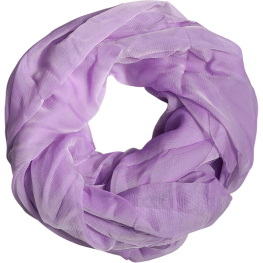 Dolce & Gabbana purple silk wrap shawl scarf, 100% silk, measuring 120cm x 195cm, featuring logo details, made in Italy.