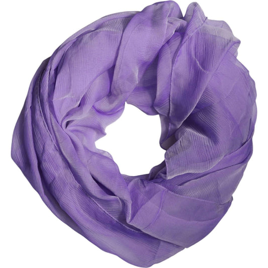 Dolce & Gabbana purple silk rectangle wrap shawl scarf, 100% authentic, made in Italy, elegant accessory, perfect for any outfit.