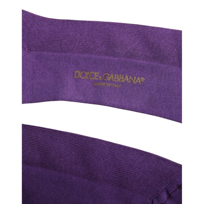 Dolce & Gabbana Purple Cotton Logo Over The Calf Socks