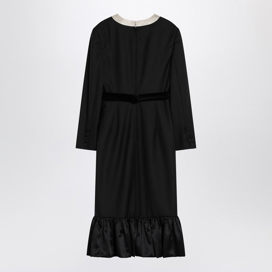 Valentino Black midi wool dress with bows 6B0VADH08VB/Q_VALE-AUY_102