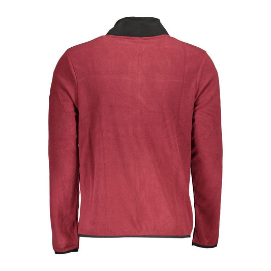 Back view of Norway 1963 purple polyester fleece sweater, featuring long sleeves, zip closure, contrast details, and logo.