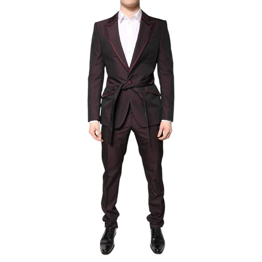 Dolce & Gabbana Maroon Single Breasted Formal 2 Piece Suit