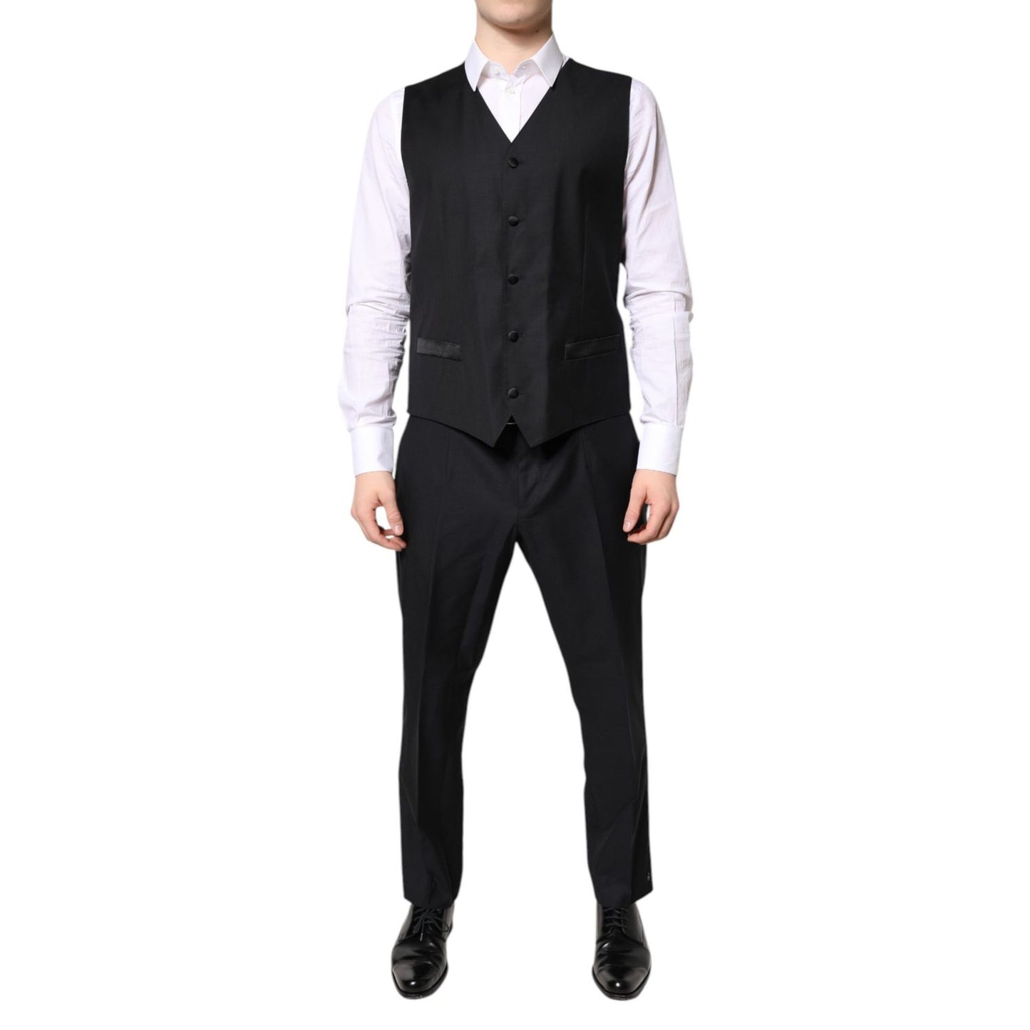Dolce & Gabbana Black Double Breasted Formal 3 Piece Suit