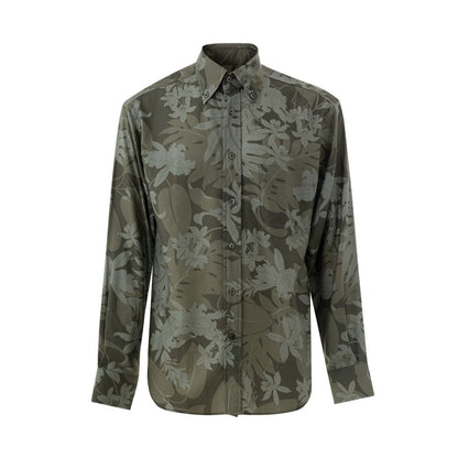 Tom Ford Green Lyocell Pattern Shirt