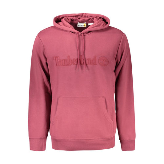 Timberland Purple Cotton Men's Sweater with Hood, Central Pocket, and Embroidered Logo - Stylish and Comfortable