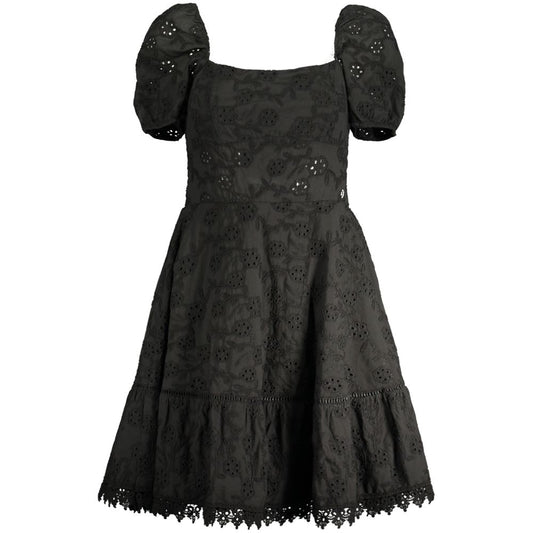 Guess Jeans Black Cotton Women Dress GU-33345-S