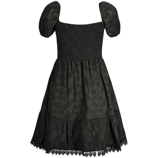 Guess Jeans Black Cotton Women Dress GU-33345-S