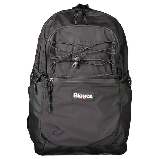 Blauer Black Polyester Men's Backpack with adjustable straps and multiple pockets for urban explorers