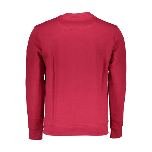 Back view of North Sails red cotton men’s sweater showcasing classic design and bold color for casual style.