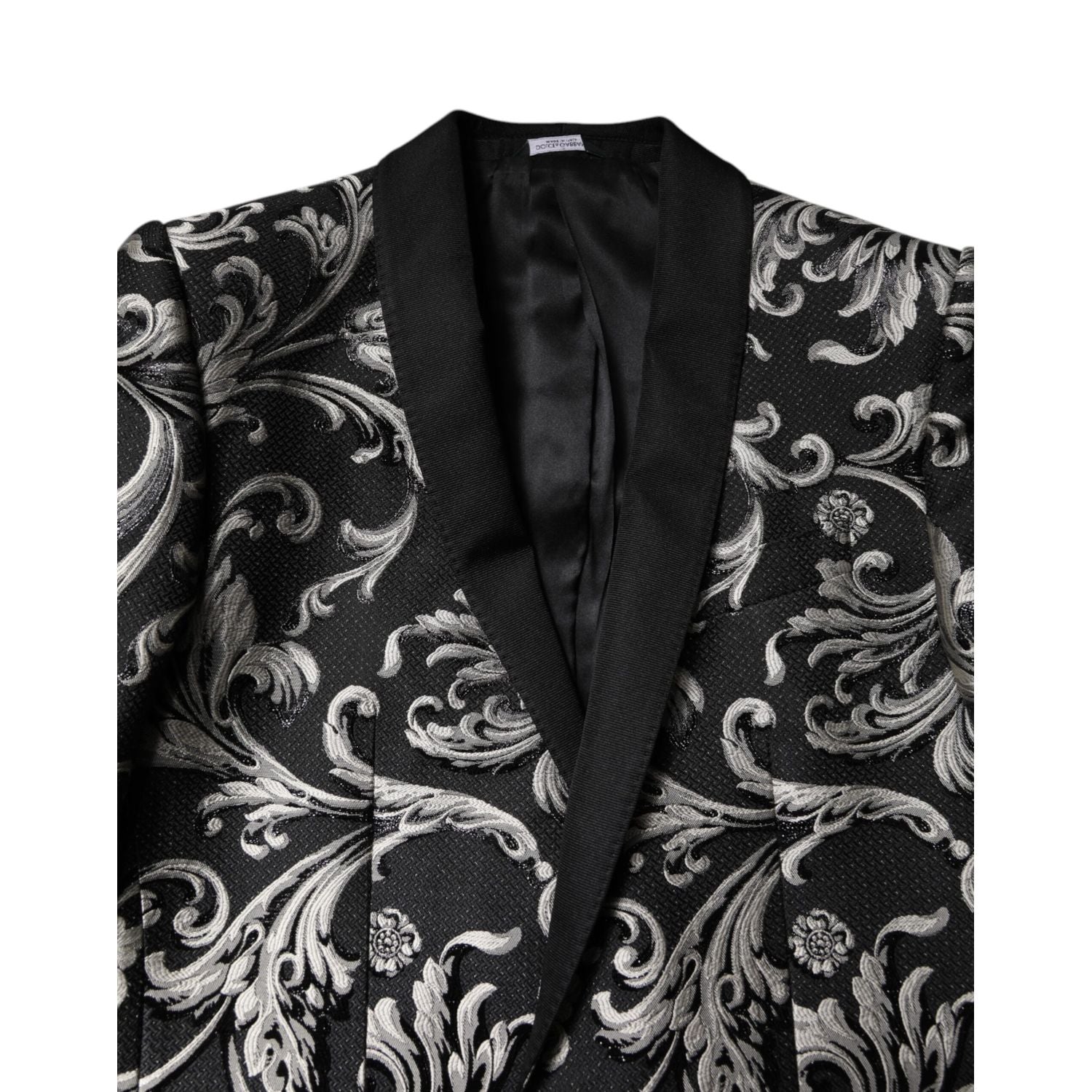 Dolce & Gabbana Black Gray MARTINI Jacquard Men 3 Piece Suit
