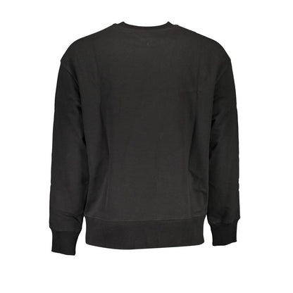Back view of Tommy Hilfiger Black Cotton Men Sweater showcasing sustainable fashion and eco-conscious design.