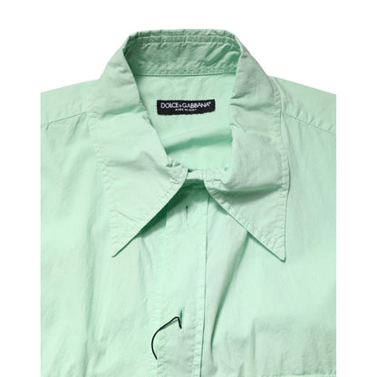 Dolce & Gabbana Green Cotton Short Sleeves Men Casual Shirt