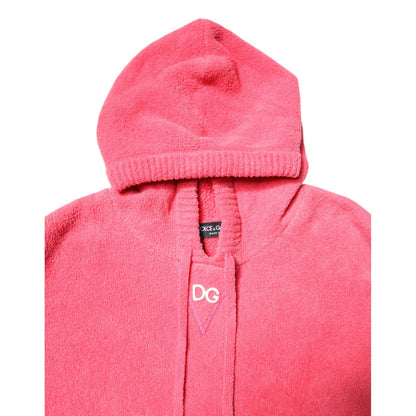 Dolce & Gabbana Red Cotton Knit Hooded Men Pullover Sweater