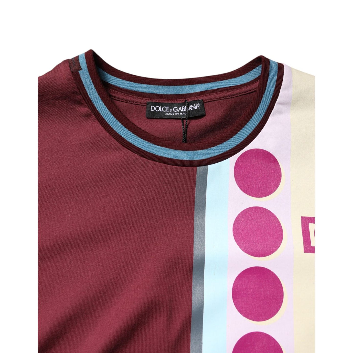 Dolce & Gabbana Multicolor Printed Logo Short Sleeve T-shirt