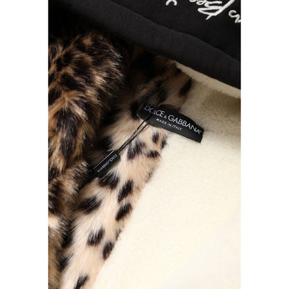 Dolce & Gabbana Black Embroidered Full Zip Hooded Jacket