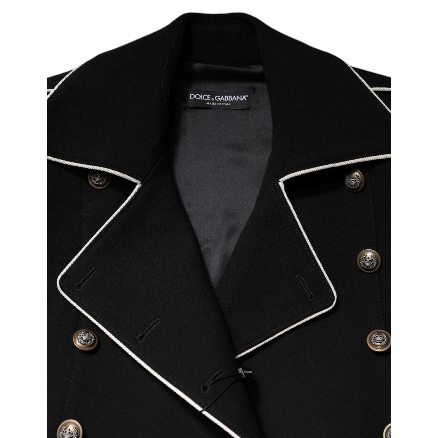 Dolce & Gabbana Black Wool Double Breasted Blazer Jacket