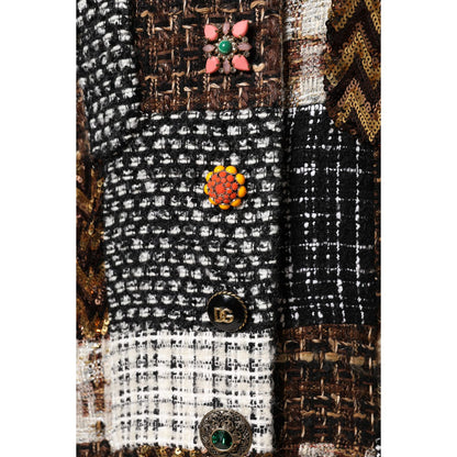 Dolce & Gabbana Multicolor Patchwork Button Down Jacket