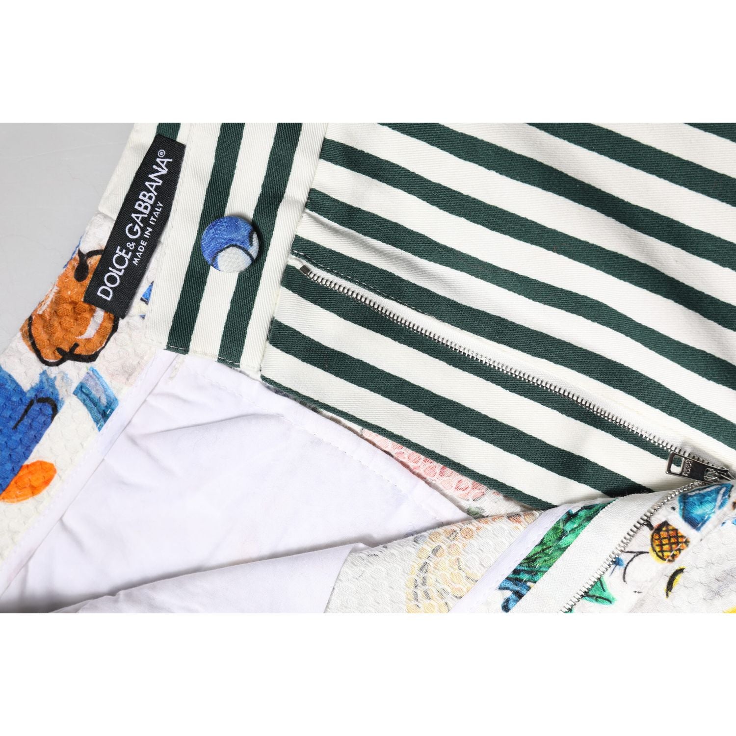 Dolce & Gabbana Multicolor Majolica Print High Waist Shorts