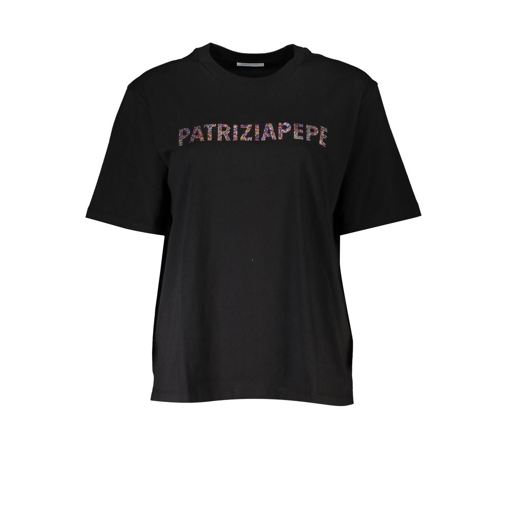 Patrizia Pepe Chic Rhinestone Crew Neck Tee PA-28350-XS