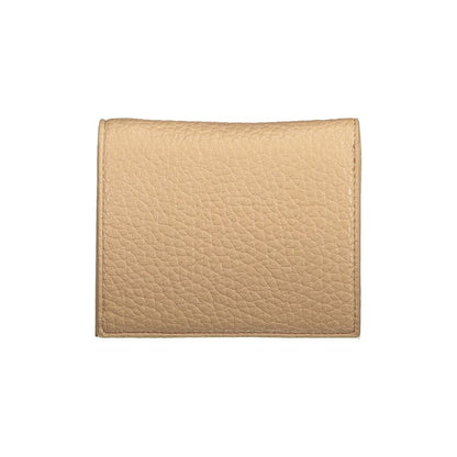 Mario Valentino Beige Polyethylene Wallet with coin purse, card spaces, automatic closure, and logo made from recycled materials.