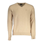 La Martina Beige Wool Men Sweater LA-37275-M