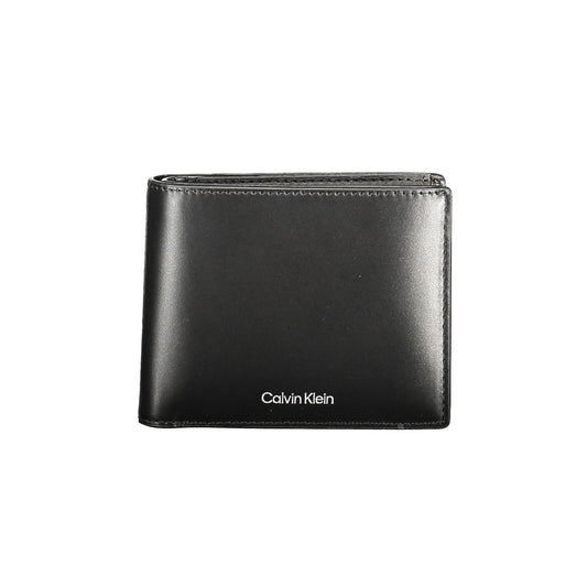 Calvin Klein black leather men's wallet with RFID-blocking technology and sleek design.