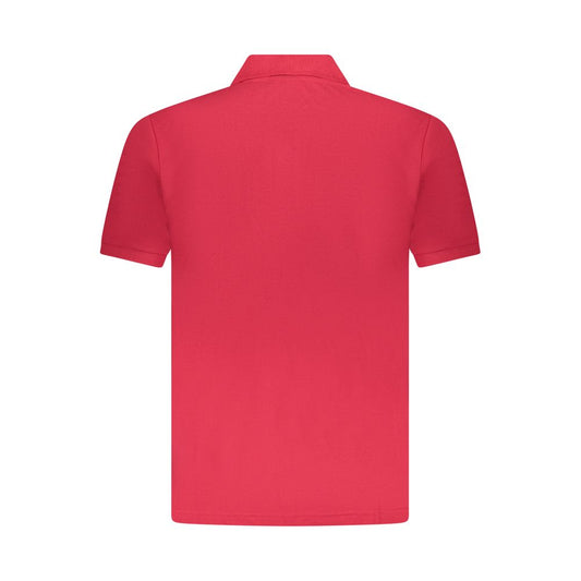 Back view of U.S. Grand Polo Red Cotton Men's Polo Shirt featuring short sleeves and classic collar, perfect for casual outings.