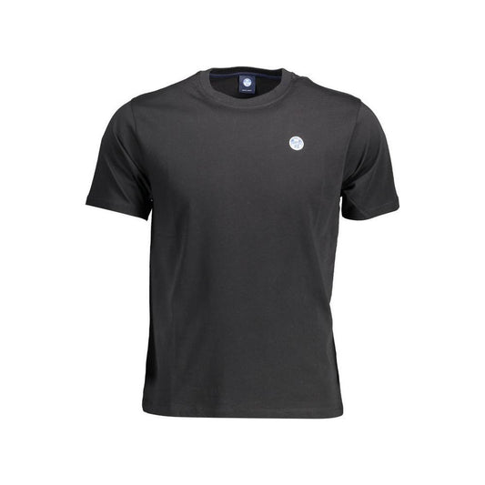 North Sails Black Cotton Men T-Shirt NO-10773-XL
