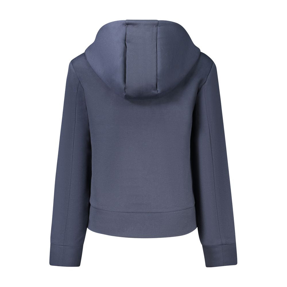 K-WAY Blue Polyester Women Sweater with hood, back view