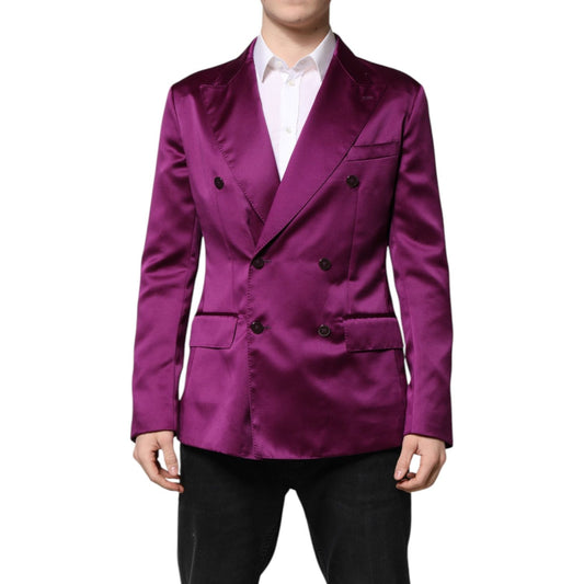 Dolce & Gabbana Purple Double Breasted Men Suit Coat Blazer KOS2313-48