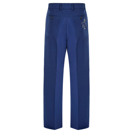 Gucci Blue Classic Cotton Pants