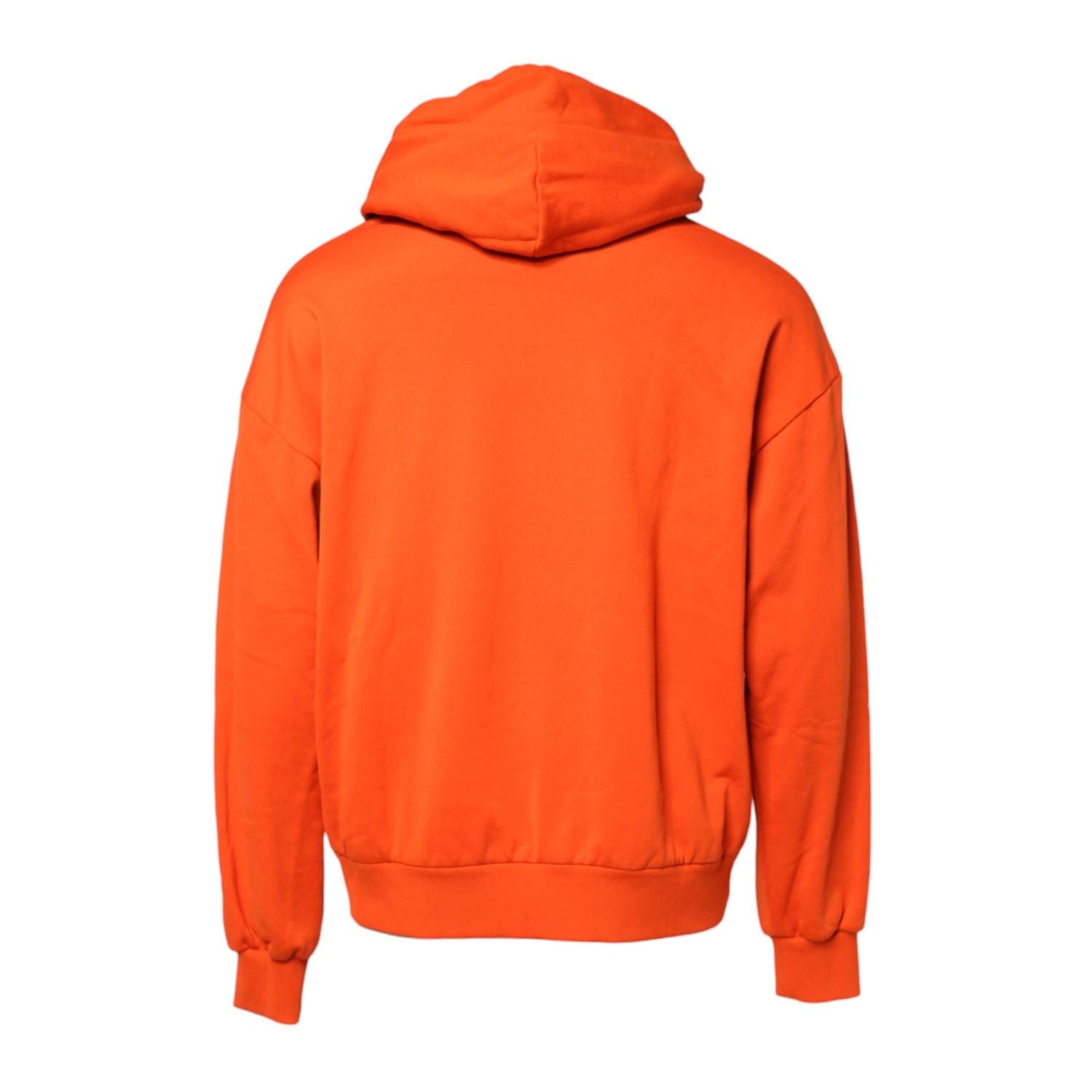Dolce & Gabbana Orange Cotton Hooded Men Sweatshirt Sweater