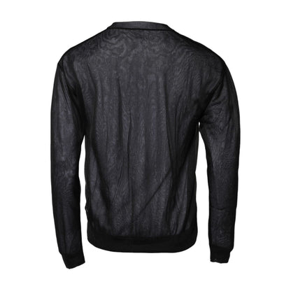 Dolce & Gabbana Black White Logo Knitted Pullover Sweater