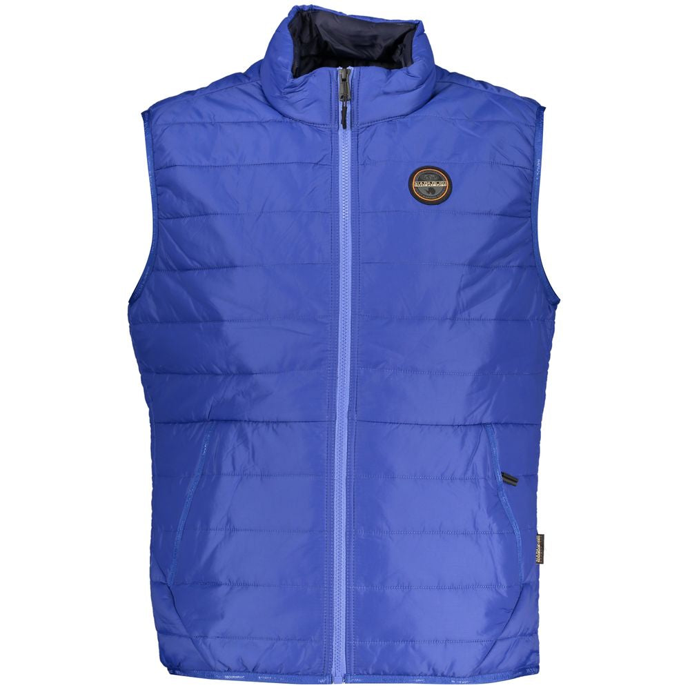 Napapijri Blue Polyester Sleveless Jacket