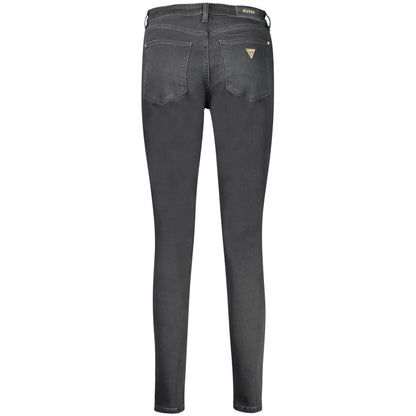 Guess Jeans Black Cotton Women Jeans, featuring sleek design and recycled cotton, back view.