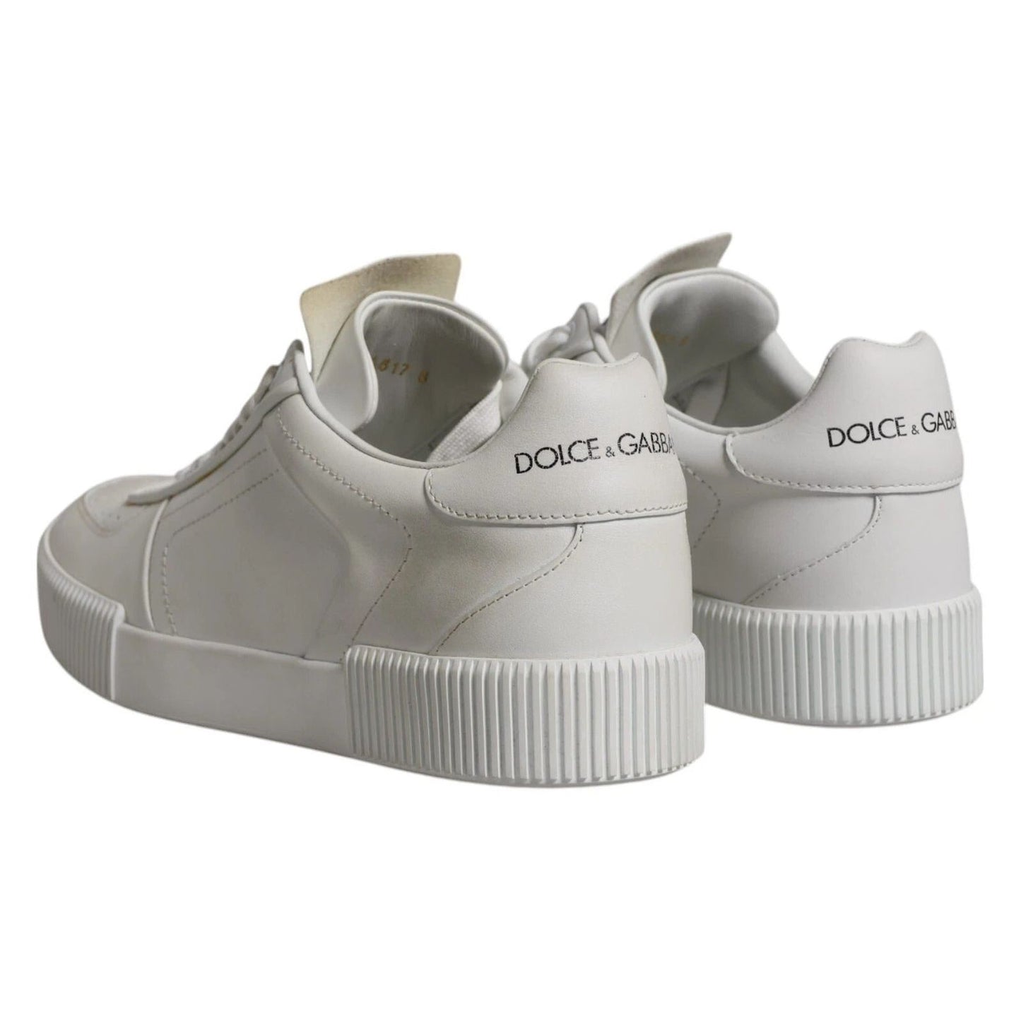 Dolce & Gabbana White Miami Leather Low Top Sneakers Shoes